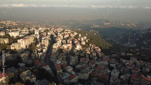 Aerial View on Lebanon City Cityscape Landscape Horizon HD