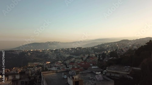 Aerial View on Lebanon City Cityscape Landscape Horizon HD