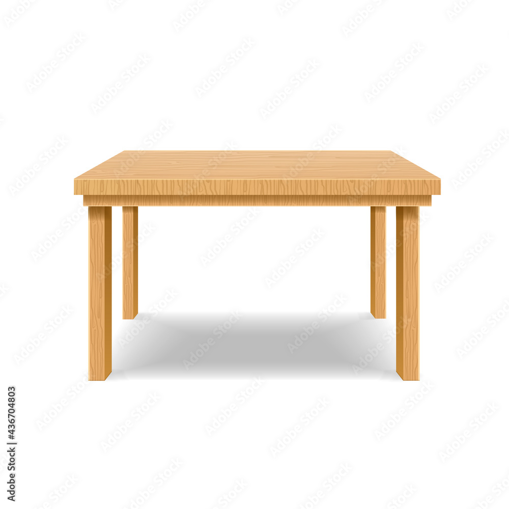 Realistic Detailed 3d Brown Wood Table. Vector Realistic Detailed 3d Brown Wood Table. Vector