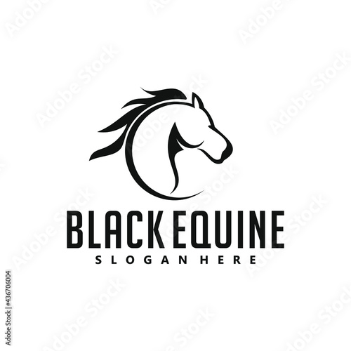 Minimalist Black Horse Equine Logo tamplate