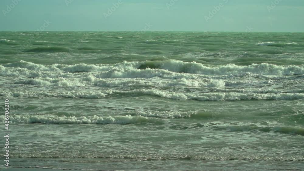 Blue ocean waves in slow motion Blue ocean waves in slow motion