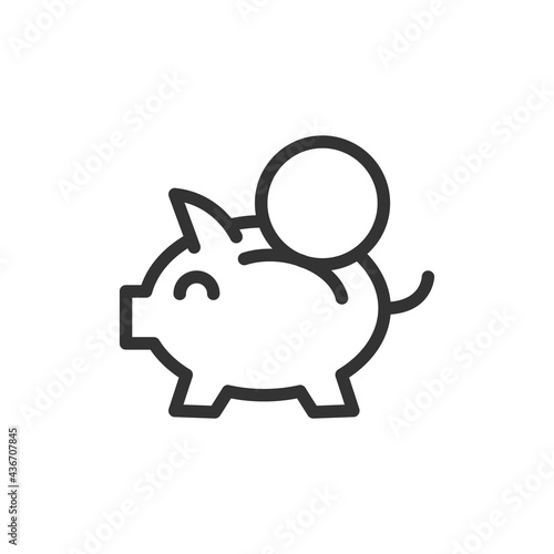 Simple piggy bank line icon.