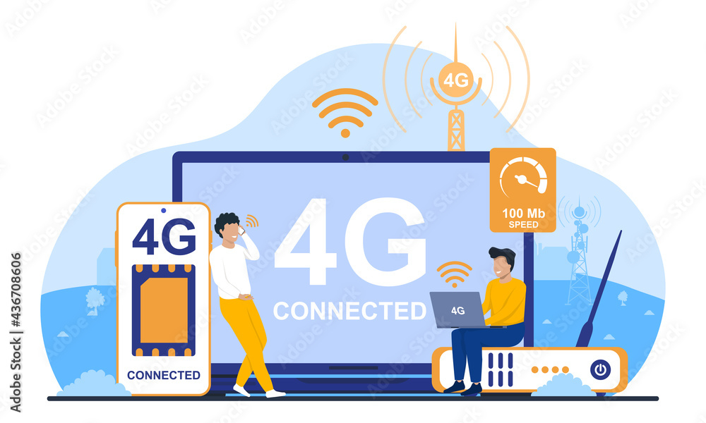 People with gadget use high speed internet People with gadget use high speed internet