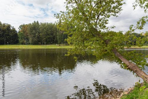 Fototapeta Naklejka Na Ścianę i Meble -  Panoramic view of embankment in Lyublino Park