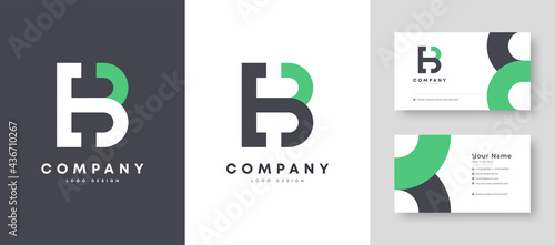 Flat minimal Colorful Initial EB BE Logo With Premium Corporate Stylish Business Card Design Vector Template for Your Company Business