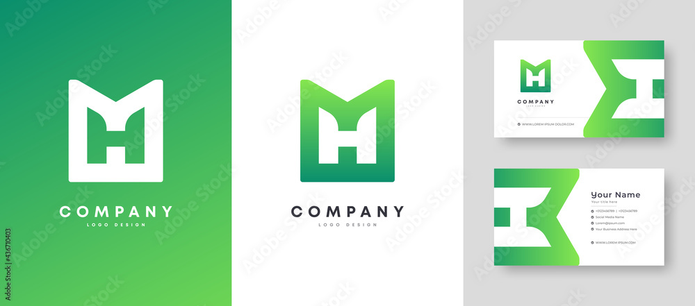 Flat minimal Colorful Initial MH HM Home Property Logo With Premium Corporate Stylish Business Card Design Vector Template for Your Company Business Flat minimal Colorful Initial MH HM Home Property Logo With Premium Corporate Stylish Business Card Design Vector Template for Your Company Business