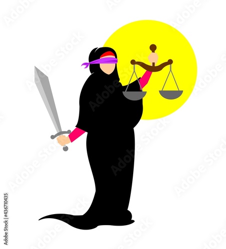 muslim lawyer flat design vetor illustration