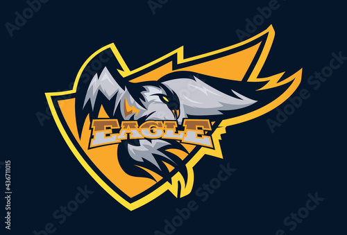 Eagle E sport logo design. eagle team sport logo vector. mascot logo