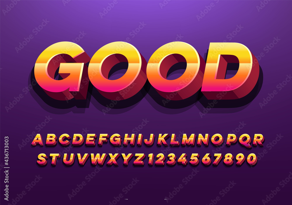 Modern font creative rounded alphabet color fonts