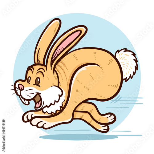 running rabbit clip art illustration