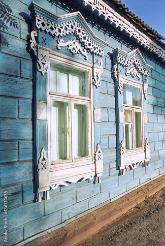Old windows of Russian houses of the past and before last centuries