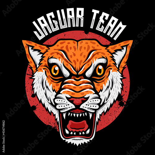 wild animal predator jaguar head logo esport illustrator