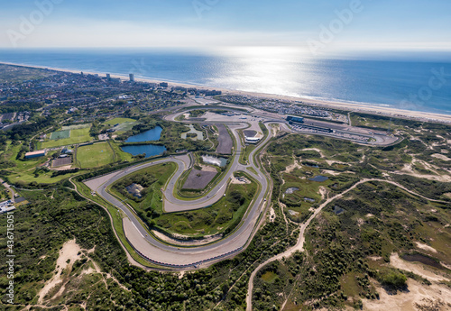 High resolution aerial image of race track in the dunes near Zandvoort, the Netherlands photo