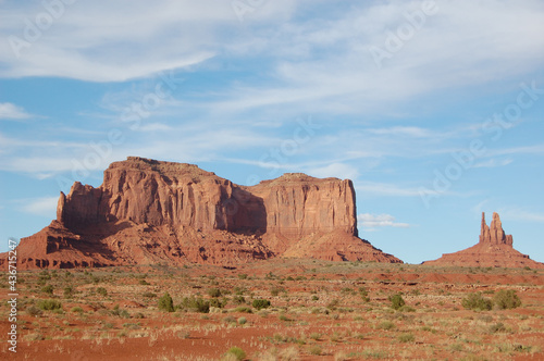The scenic desert landscape of Monument Valley  Arizona Utah Border.
