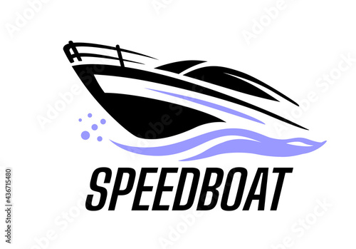 Yacht speed boat logo vector. 