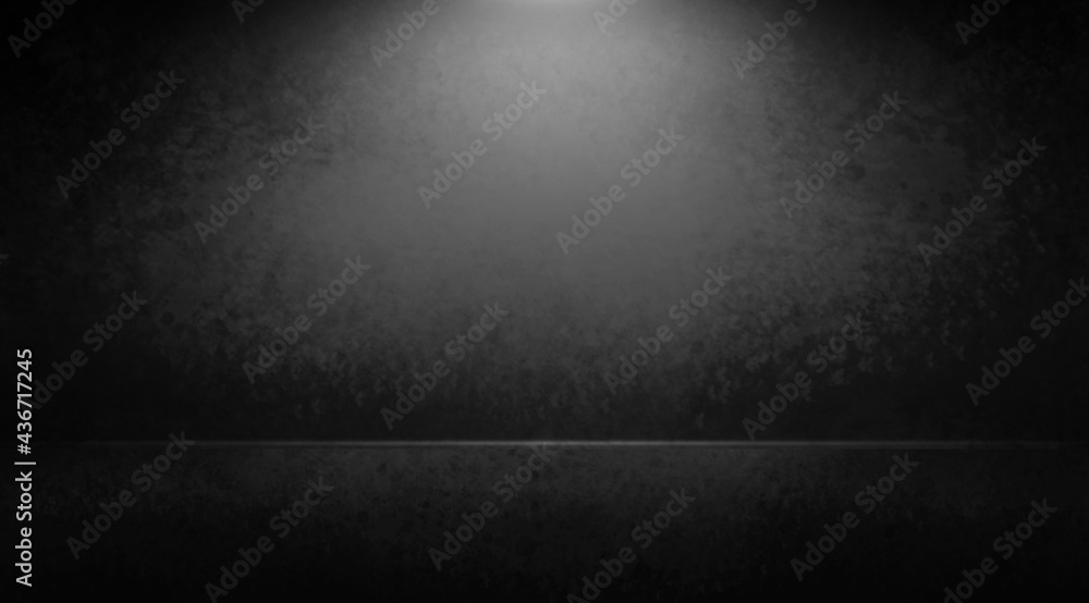 abstract dark black and gray empty room studio backdrop wallpaper inside room wall light black and empty space and gradient spotlight floor texture background. abstract dark black and gray empty room studio backdrop wallpaper inside room wall light black and empty space and gradient spotlight floor texture background.
