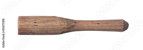 ancient wooden cudgel isolated on white background