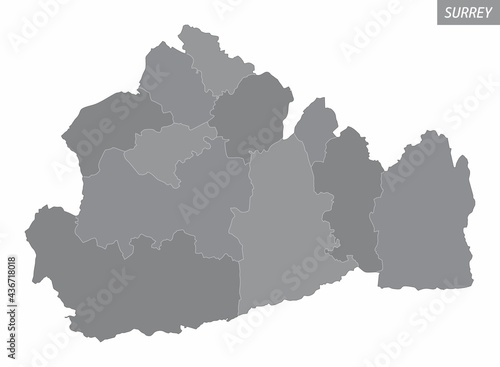 Surrey County administrative map