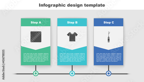 Set Sewing Pattern, T-shirt and Awl tool. Business infographic template. Vector