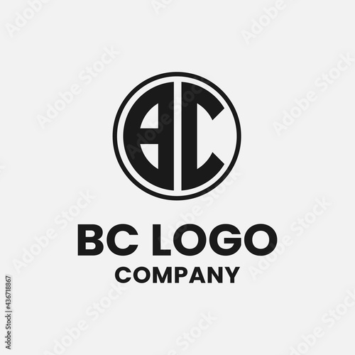 Initial Letter B C BC CB Circle for General Business Company Corporate Simple Unique Hipster Rustic Retro Logo Design