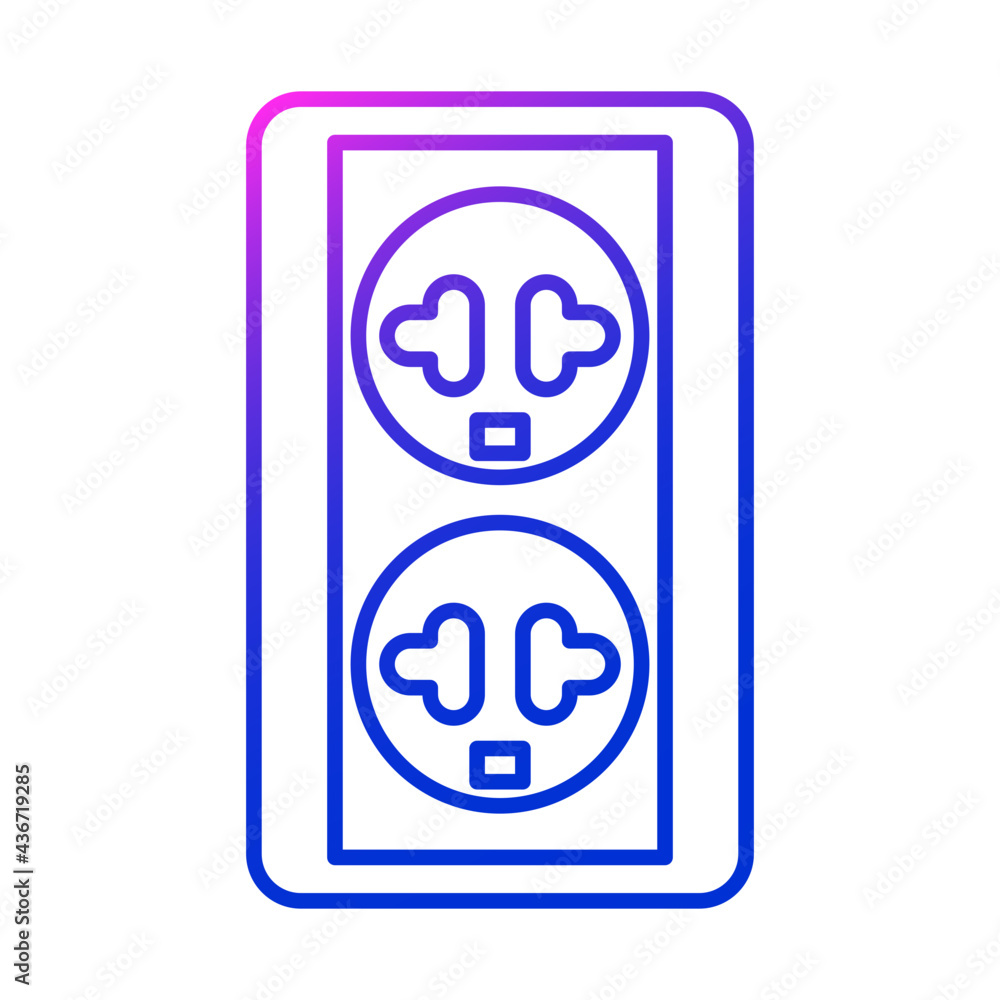 Power socket icon, double socket Power socket icon, double socket