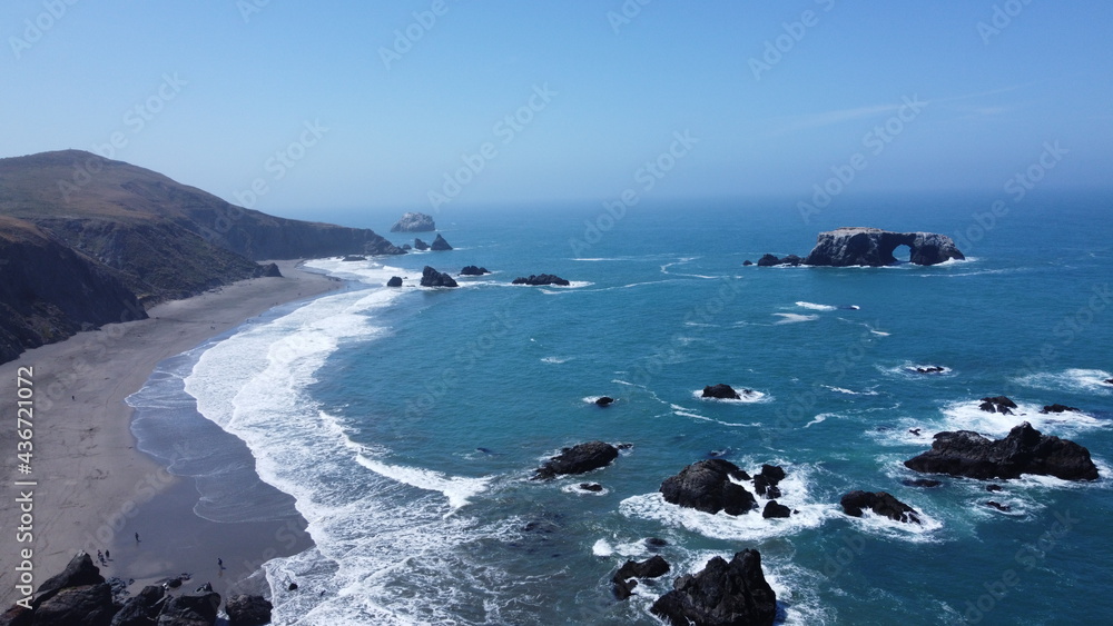 Fototapeta premium Scenic Ocean View With Rock Formations