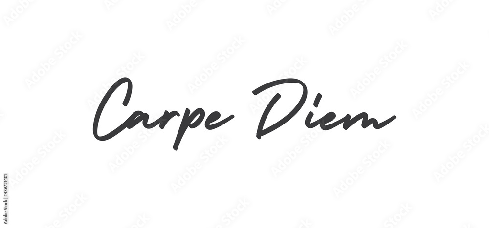 Carpe Diem lettering text, hand drawn typographic style phrase. Motivational quote handwritten design. Carpe Diem lettering text, hand drawn typographic style phrase. Motivational quote handwritten design.