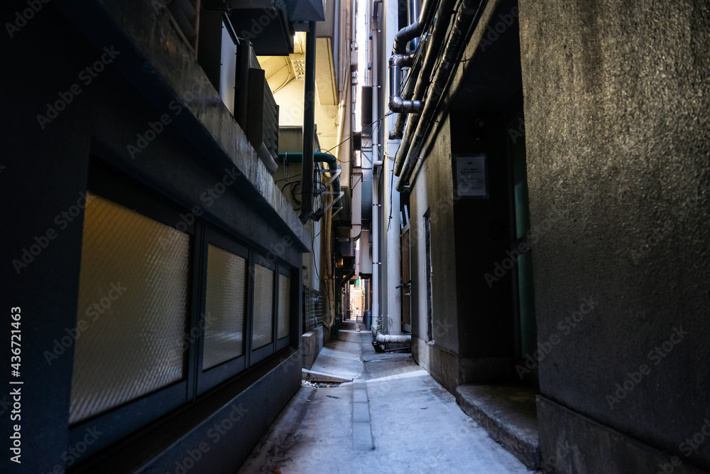 Fototapeta premium 東京都 秋葉原、ビルの合間の路地裏