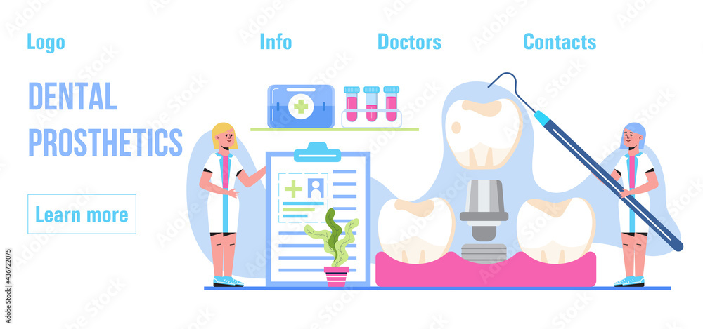 Dentist concept vector. Caries, tartar or tooth cyst treatment.