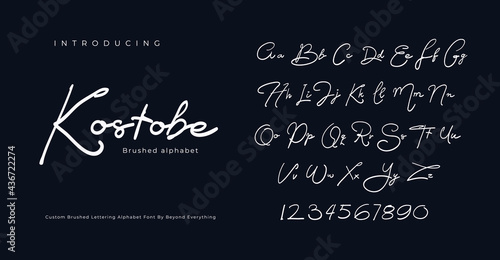 Elegant alphabet letters font and number. Classic Lettering Minimal Fashion Designs