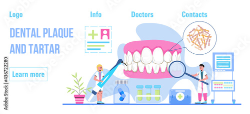 Dentist concept vector. Caries, tartar or tooth cyst treatment.