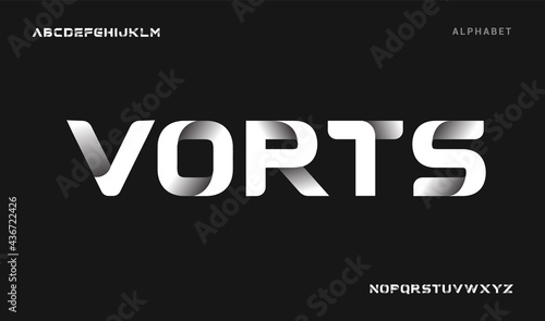 Vector of paper folding alphabet. 3D vector font