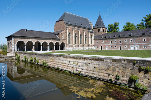 Alden Biesen castle with moat in Belgium, in the small village of Rijkhoven in the municipality of Bilzen in the province of Limburg photo