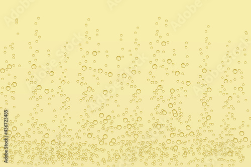 Fizzy sparkles in realistic effervescent champagne drink, soda effect, clean oxygen, beer, or gas.