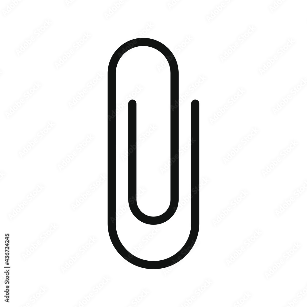 Paperclip icon. Attach document symbol button. Office equipment paper clip logo sign. Vector illustration image.
Paperclip icon. Attach document symbol button. Office equipment paper clip logo sign. Vector illustration image.