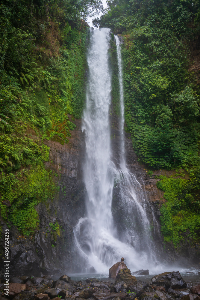 Fototapeta premium Gitgit waterfall in jungles of Bali island in Indonesia