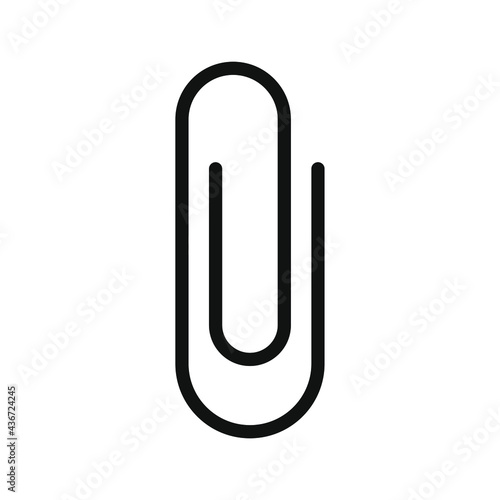Paperclip icon. Attach document symbol button. Office equipment paper clip logo sign. Vector illustration image.
