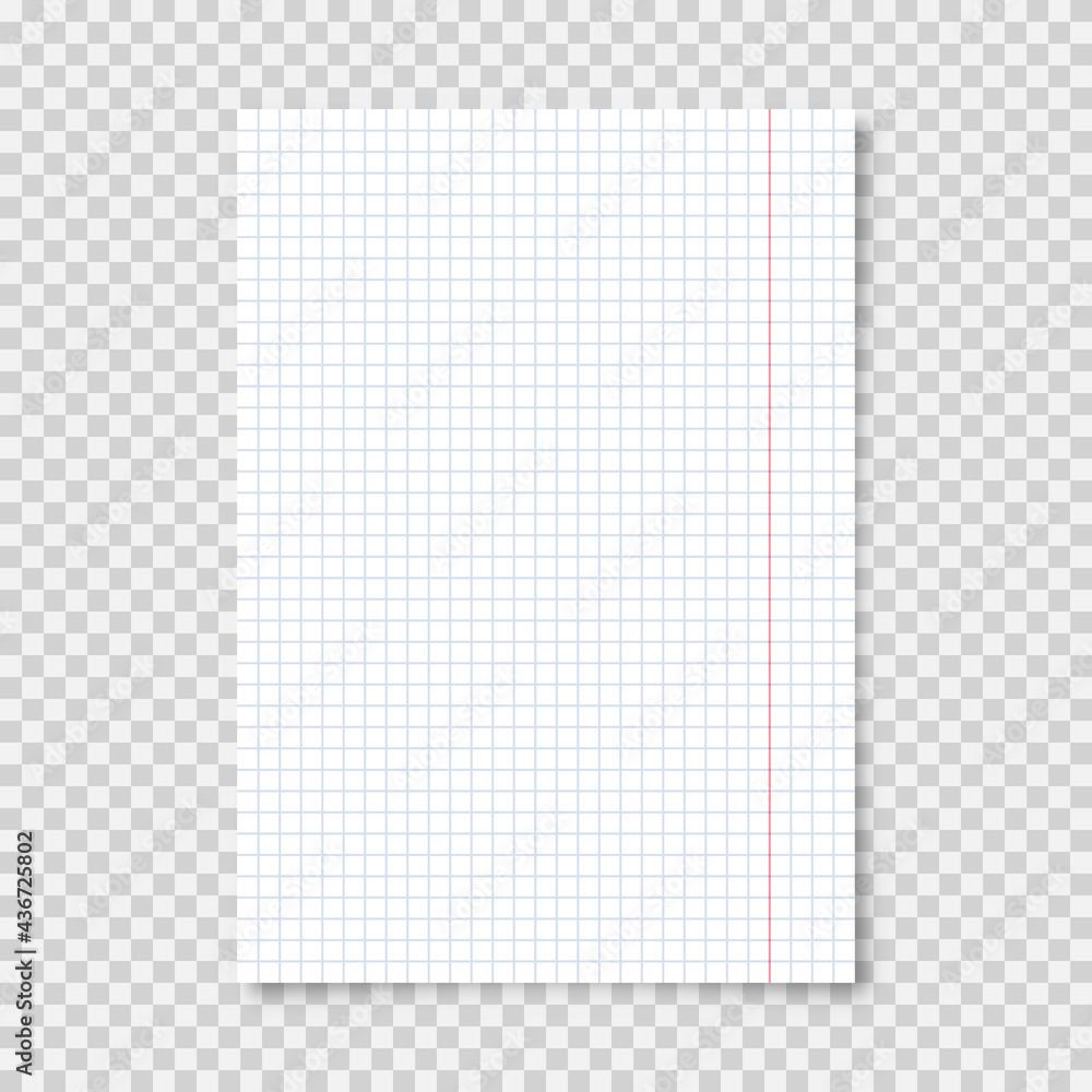 Realistic blank lined paper sheet in A4 format on transparent background. Notebook page, document. Design template or mockup. Vector illustration. Realistic blank lined paper sheet in A4 format on transparent background. Notebook page, document. Design template or mockup. Vector illustration.