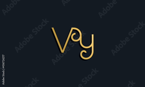 Luxury fashion initial letter VY logo.