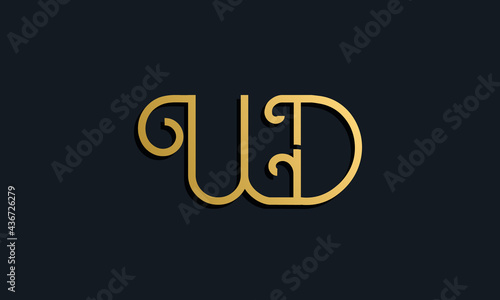 Luxury fashion initial letter WD logo.