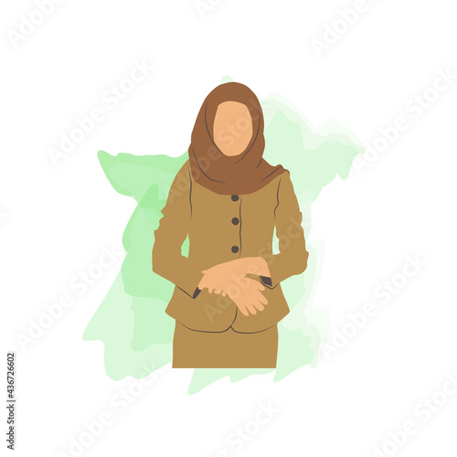 Illustration muslim teacher vector design isolated on white background