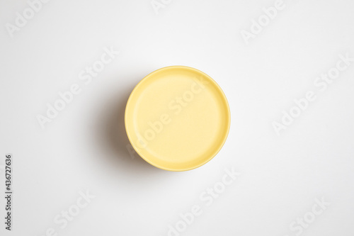 Empty clear glass jar with screw lid isolated on white background.High-resolution photo. © sabir