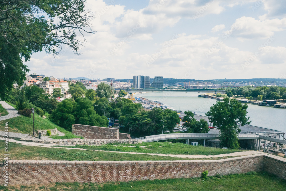 Sava River viewed from Belgrade Fortress, in Belgrade, Serbia