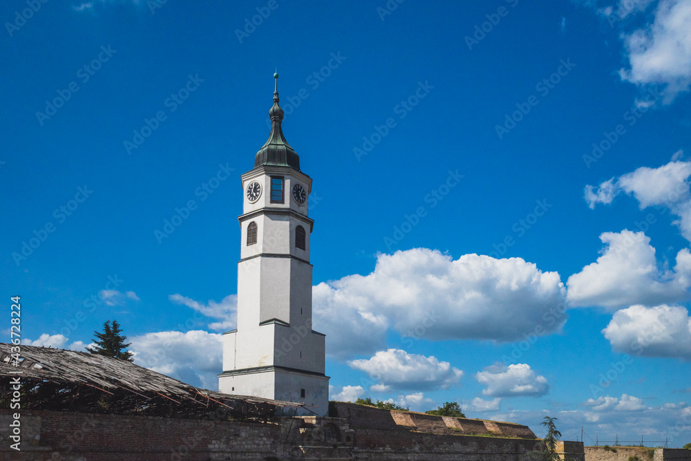 Clock tower of Belgrade Fortress in Belgrade, Serbia