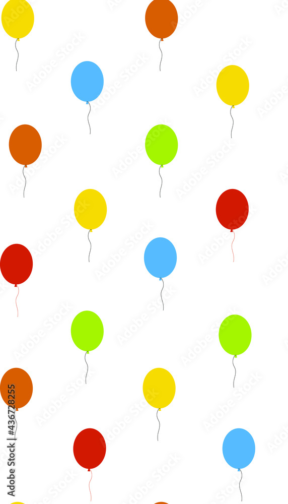 Vector seamless party with flying colorful balloons. Perfect for wallpaper, background, wrapping paper or fabric.
