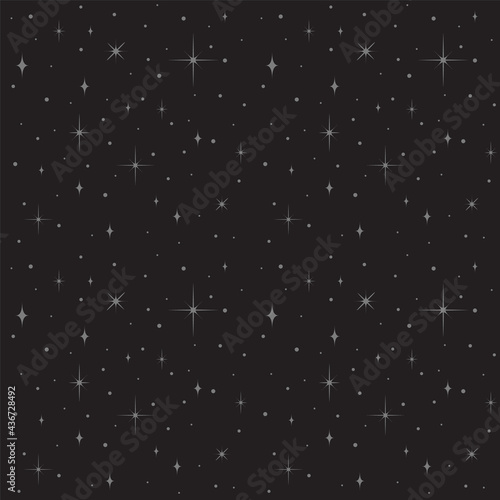 Vector seamless dark star pattern