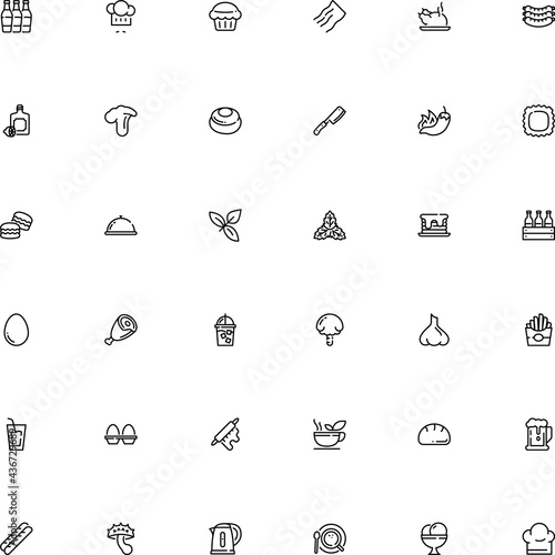 icon vector icon set such as: steak, grey puffball, scoop, pot, sweets, hotel, hand, asia, retro, fruit, brewery, spearmint, ham, fungi, sedative, meringue, thermal, break, confection, eggcup, beef