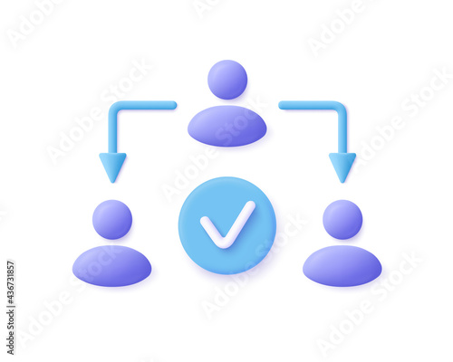 Assignment, Delegate, Delegating, Distribution Icon. 3d vector illustration.
