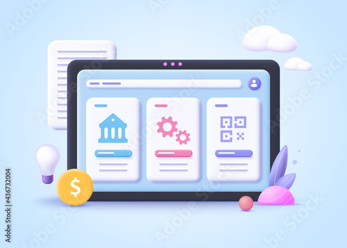 Concept of BIC - Bank Identifier Code. 3d vector illustration.