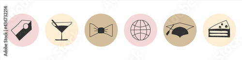 Social Media Lifestyle Highlight Icon Set for Your Blog. Vector illustration